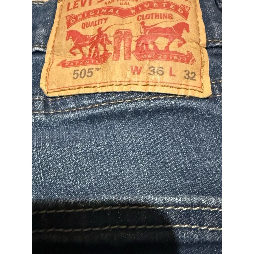 Levi's 505 Regular Fit Jeans Blue Men's 36x32 Rugged Workwear Classic American